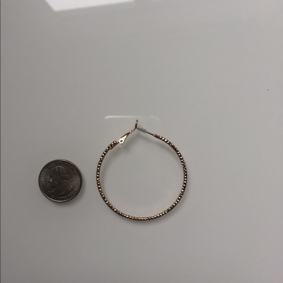 Brand New “Hammered” Detail Gold Hoops - Picture 4 of 4